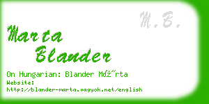 marta blander business card